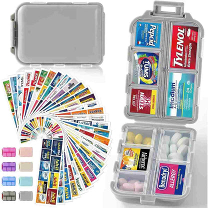 [BUY 1 GET 1 FREE] 10-Compartment Travel Pill Organizer with Labels