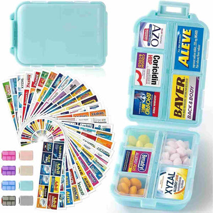 [BUY 1 GET 1 FREE] 10-Compartment Travel Pill Organizer with Labels
