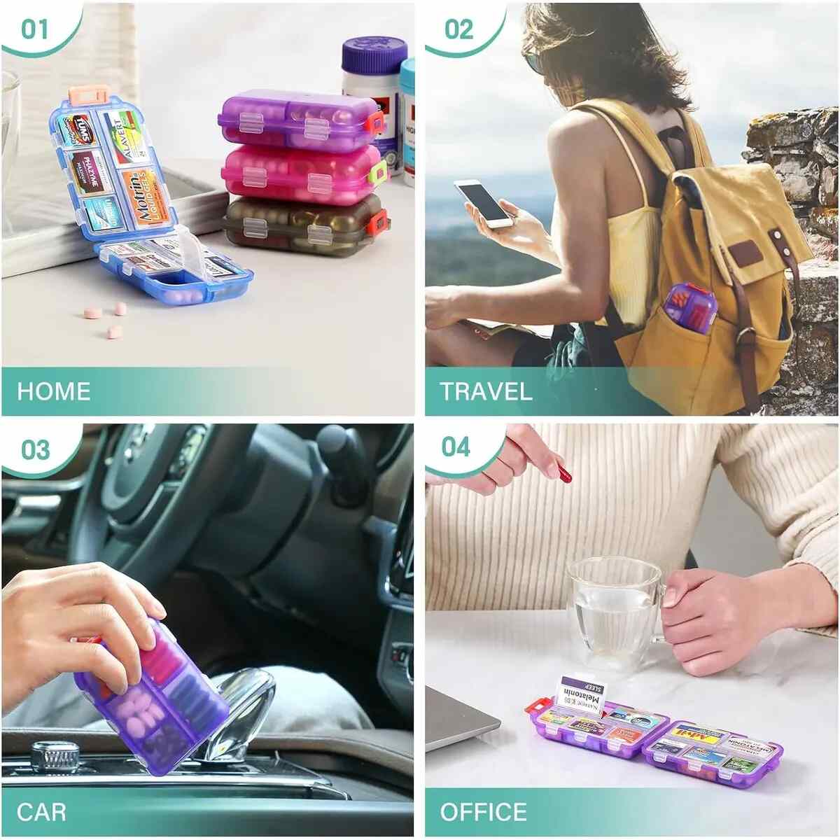[BUY 1 GET 1 FREE] 10-Compartment Travel Pill Organizer with Labels