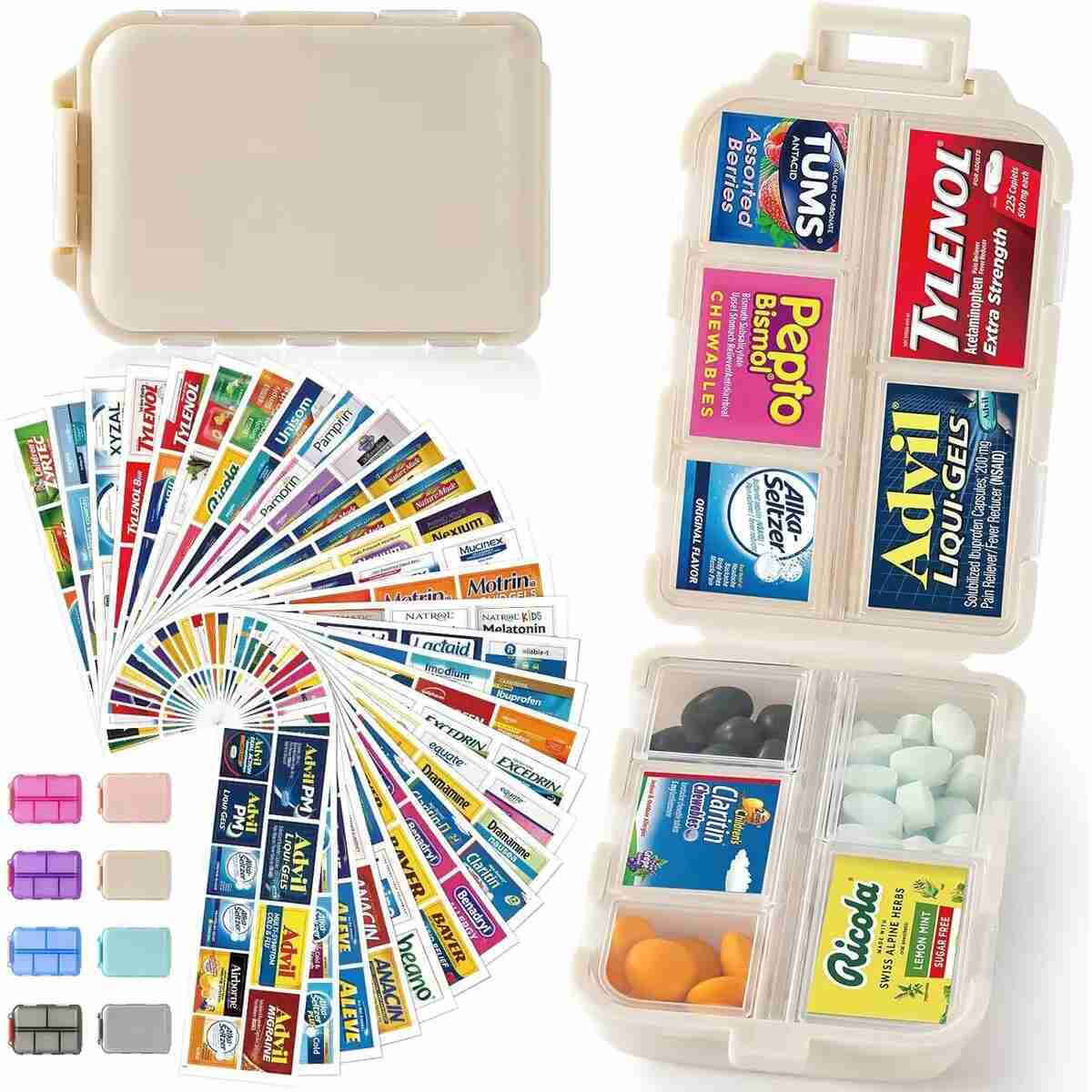 [BUY 1 GET 1 FREE] 10-Compartment Travel Pill Organizer with Labels