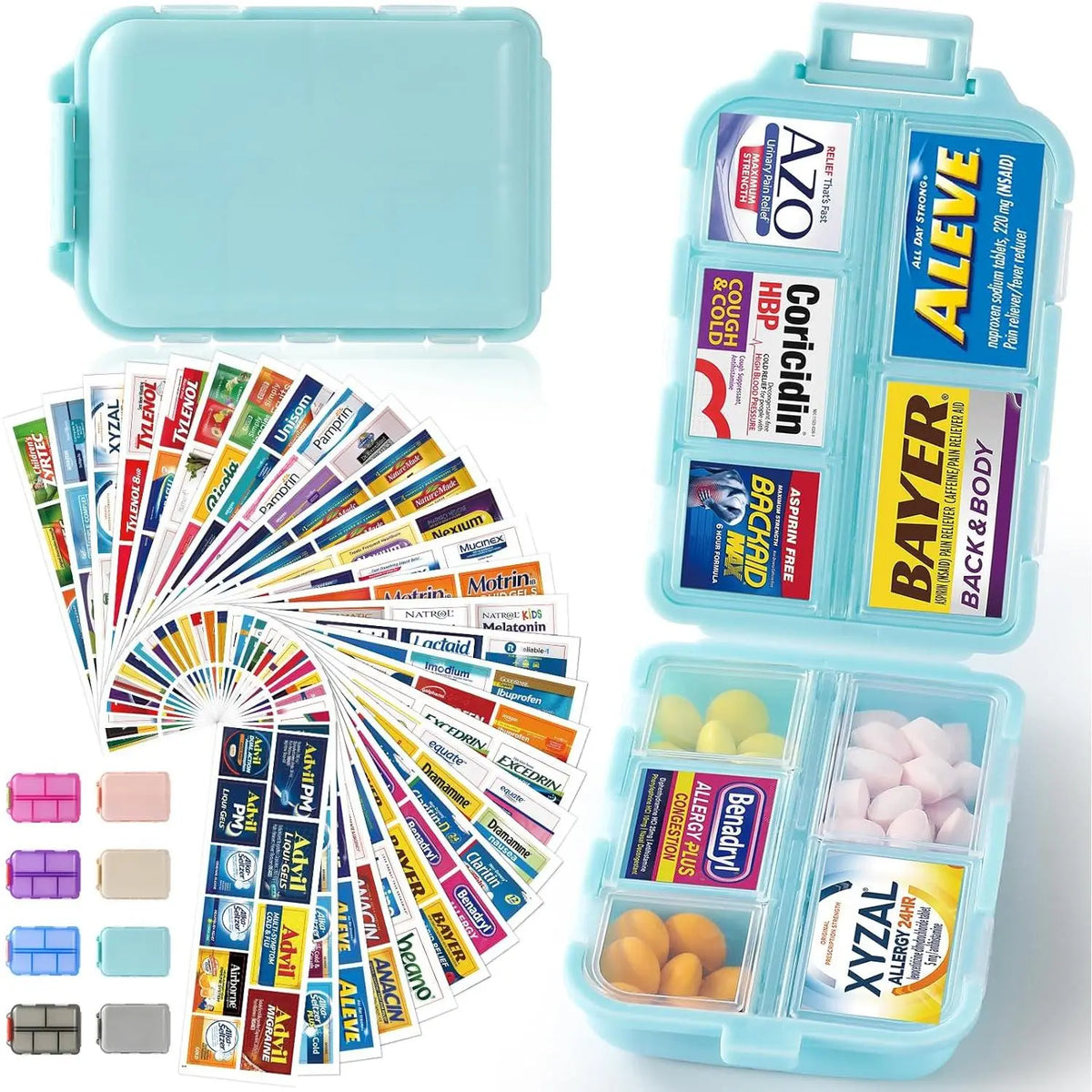 [BUY 1 GET 1 FREE] 10-Compartment Travel Pill Organizer with Labels