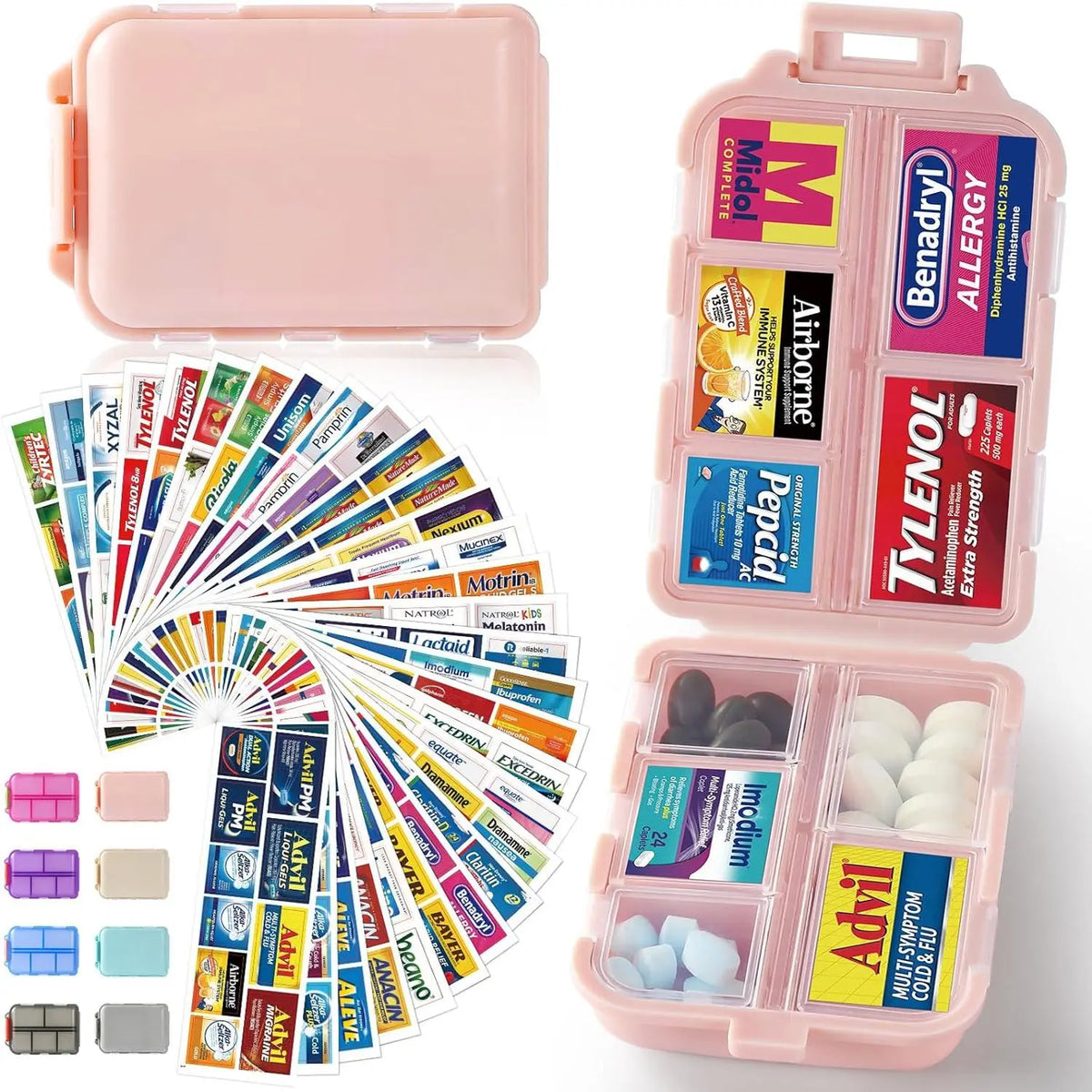 [BUY 1 GET 1 FREE] 10-Compartment Travel Pill Organizer with Labels