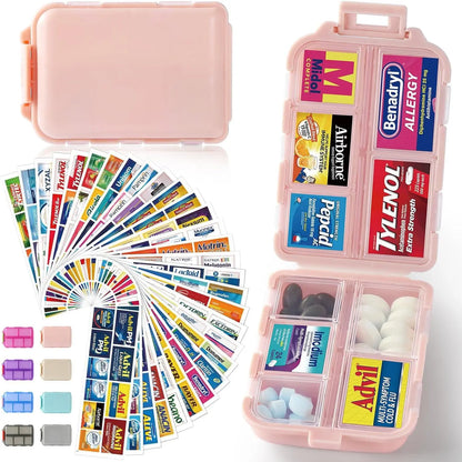 [BUY 1 GET 1 FREE] 10-Compartment Travel Pill Organizer with Labels