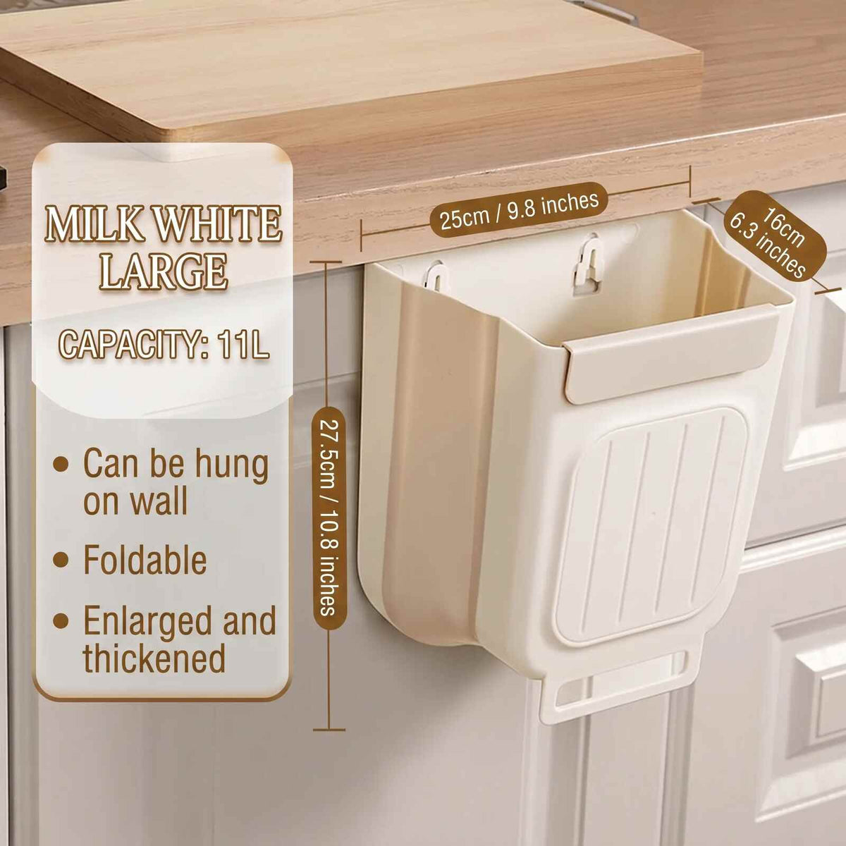 [BUY 1 GET 1 FREE] 1.6-Gallon Foldable Hanging Trash Can