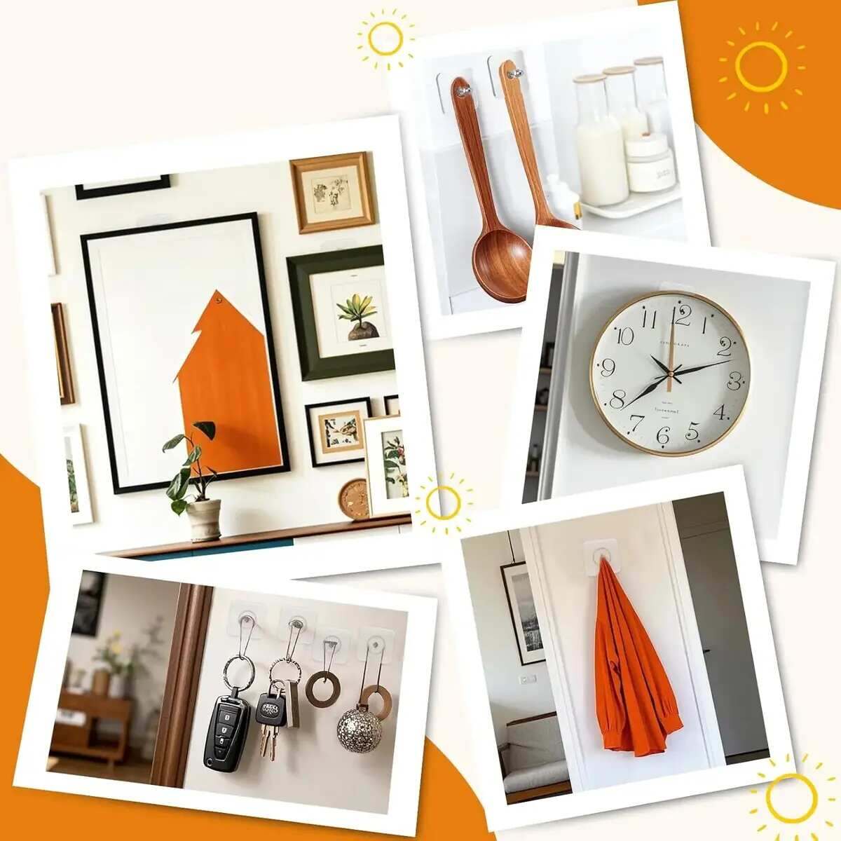 [BUY 1 GET 1 FREE] Self-Adhesive Acrylic Photo Hooks 30-Pack