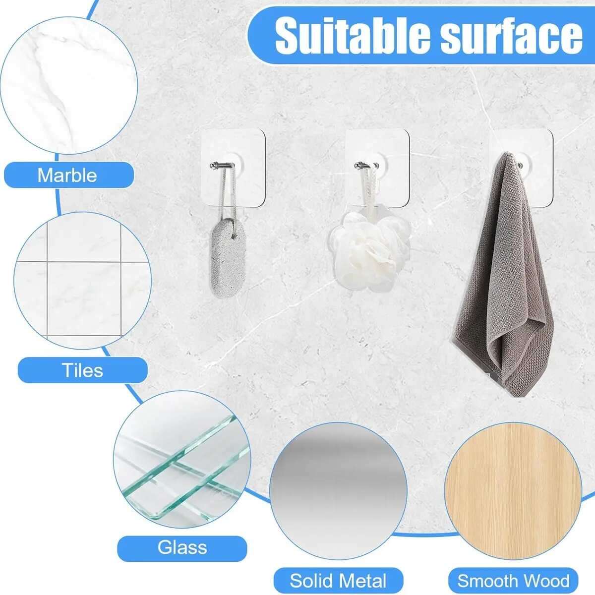[BUY 1 GET 1 FREE] Self-Adhesive Acrylic Photo Hooks 30-Pack