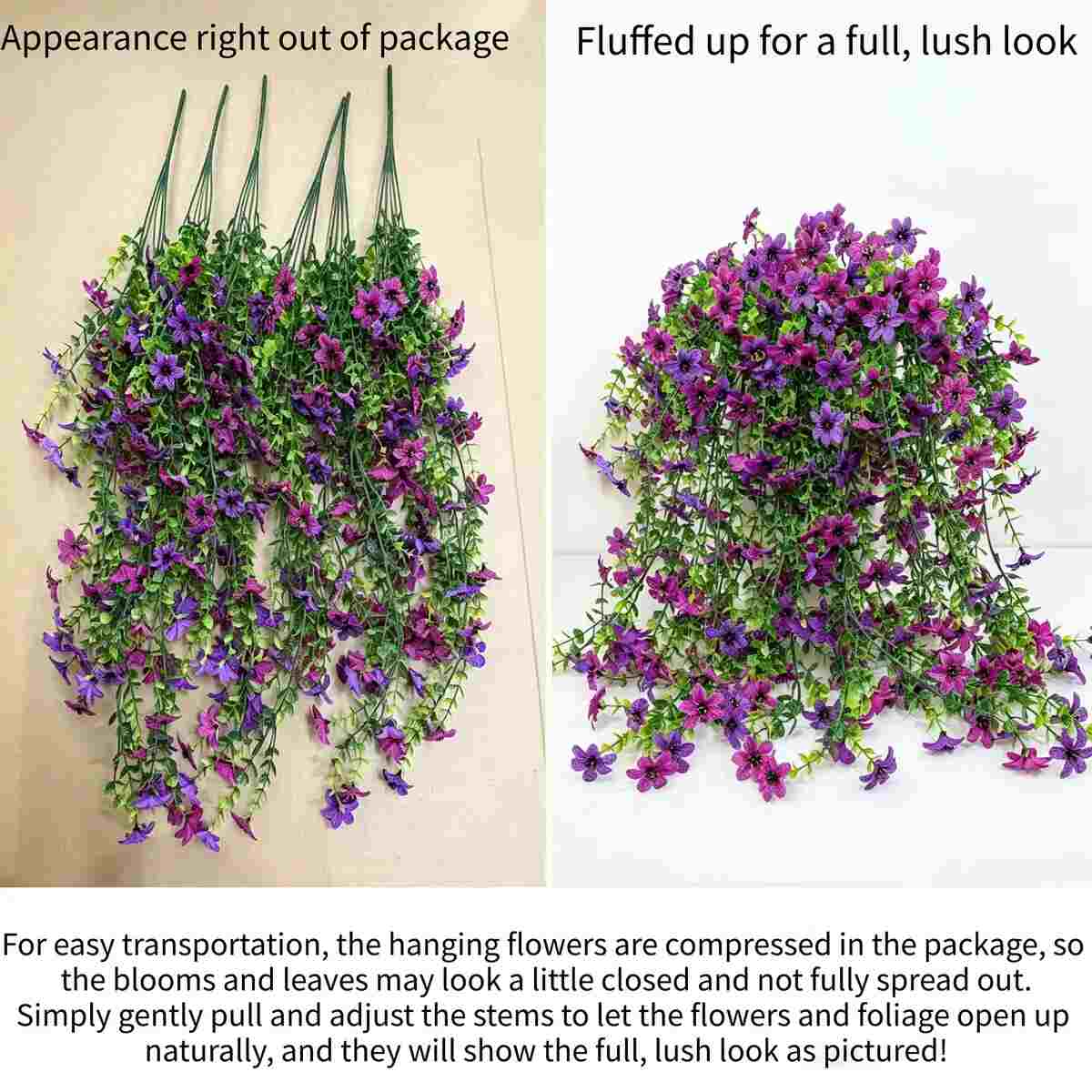 Outdoor Artificial Orchid Hanging Flowers 6-Pack