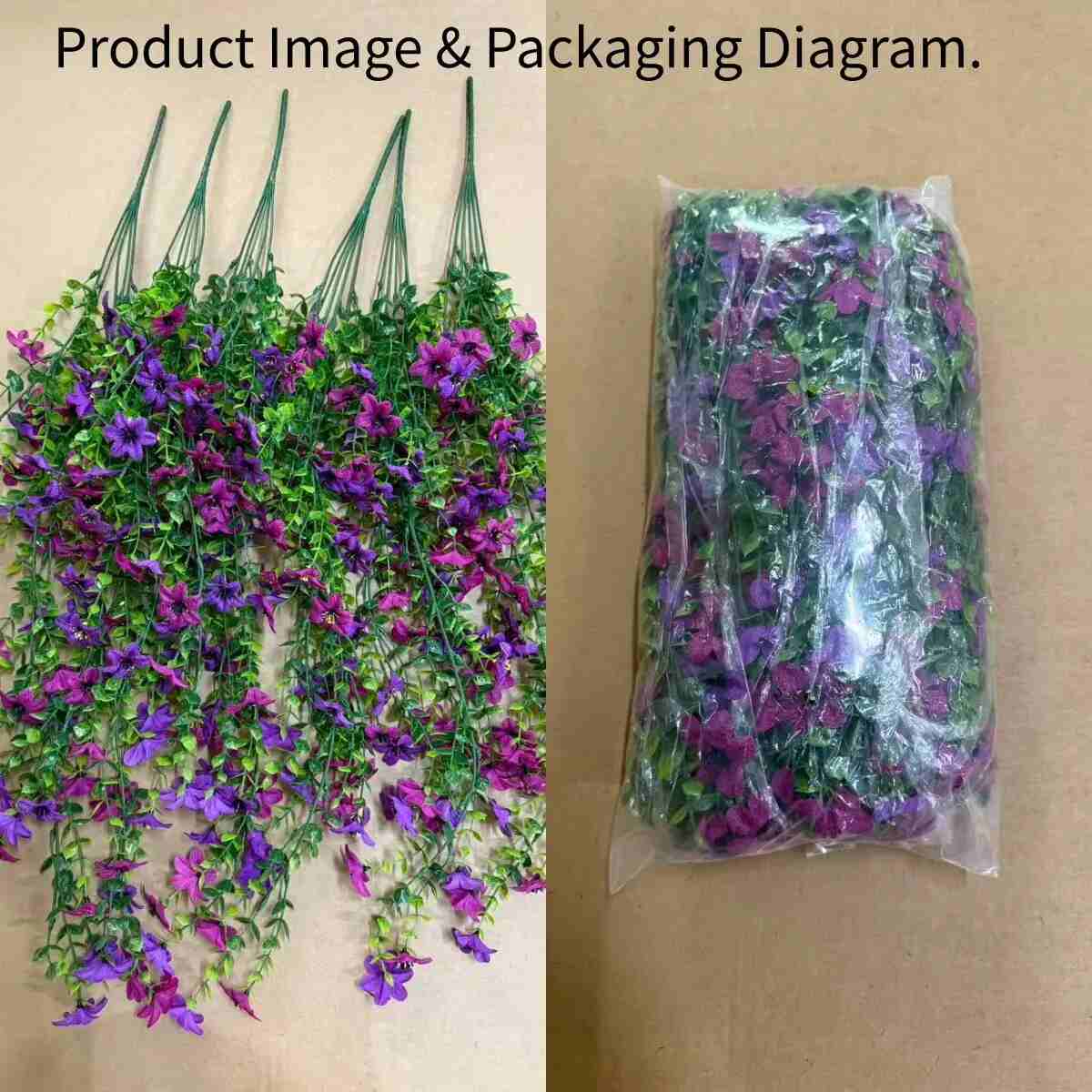 Outdoor Artificial Orchid Hanging Flowers 6-Pack