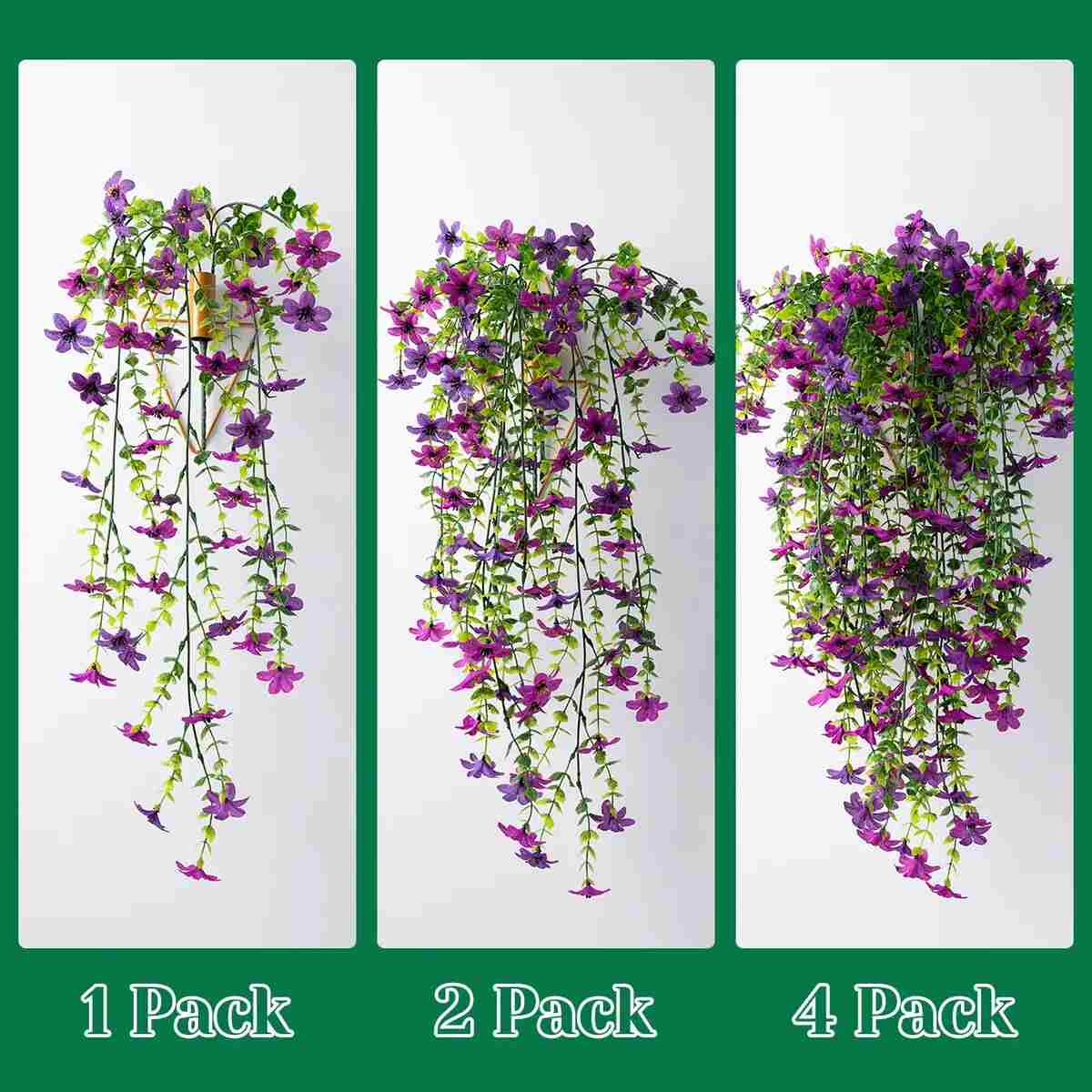 Outdoor Artificial Orchid Hanging Flowers 6-Pack