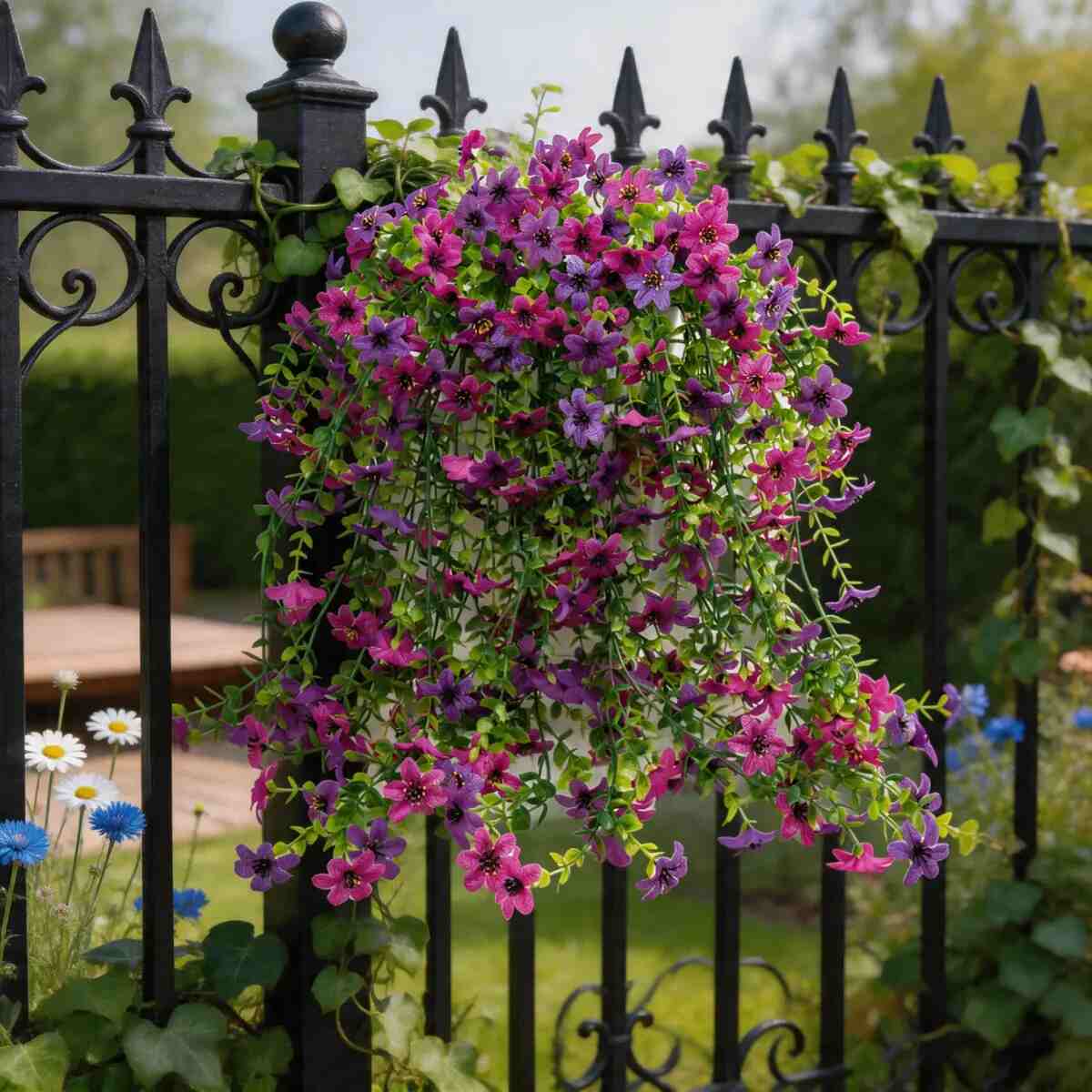 Outdoor Artificial Orchid Hanging Flowers 6-Pack