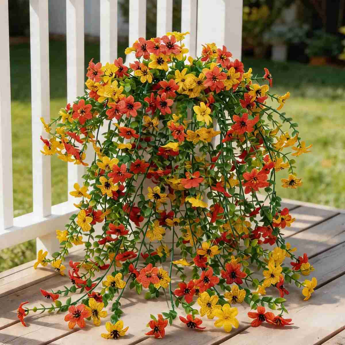 Outdoor Artificial Orchid Hanging Flowers 6-Pack