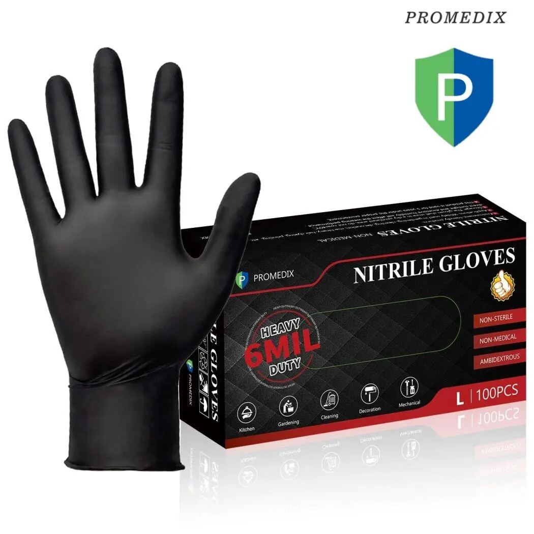 [BUY 1 GET 1 FREE] 6mil Black Nitrile Gloves 30-Count