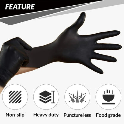[BUY 1 GET 1 FREE] 6mil Black Nitrile Gloves 30-Count