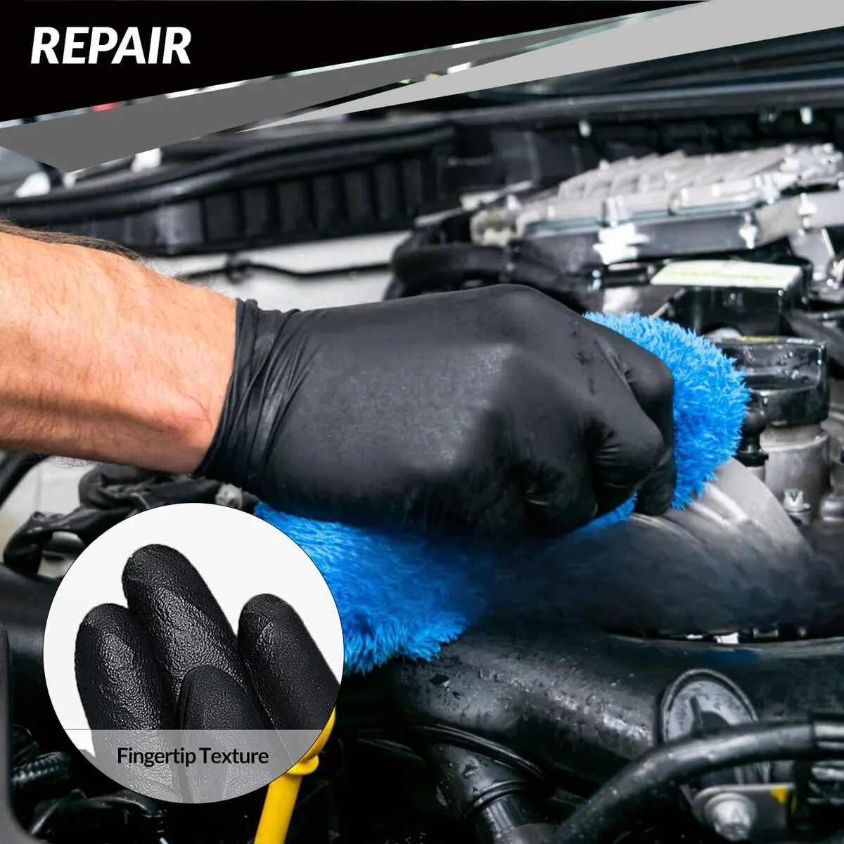 [BUY 1 GET 1 FREE] 6mil Black Nitrile Gloves 30-Count