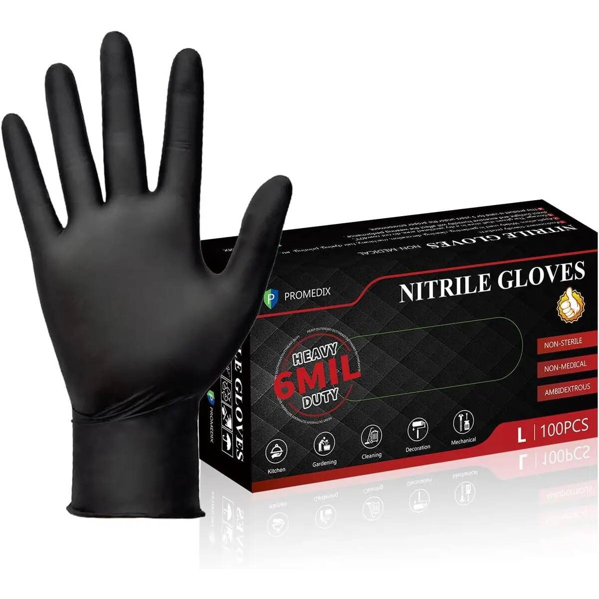 [BUY 1 GET 1 FREE] 6mil Black Nitrile Gloves 30-Count