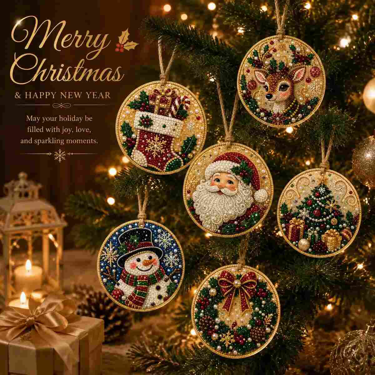 [BUY 1 GET 1 FREE] Christmas Diamond Painting Ornaments 6-Pack