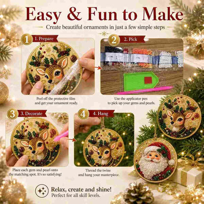 [BUY 1 GET 1 FREE] Christmas Diamond Painting Ornaments 6-Pack