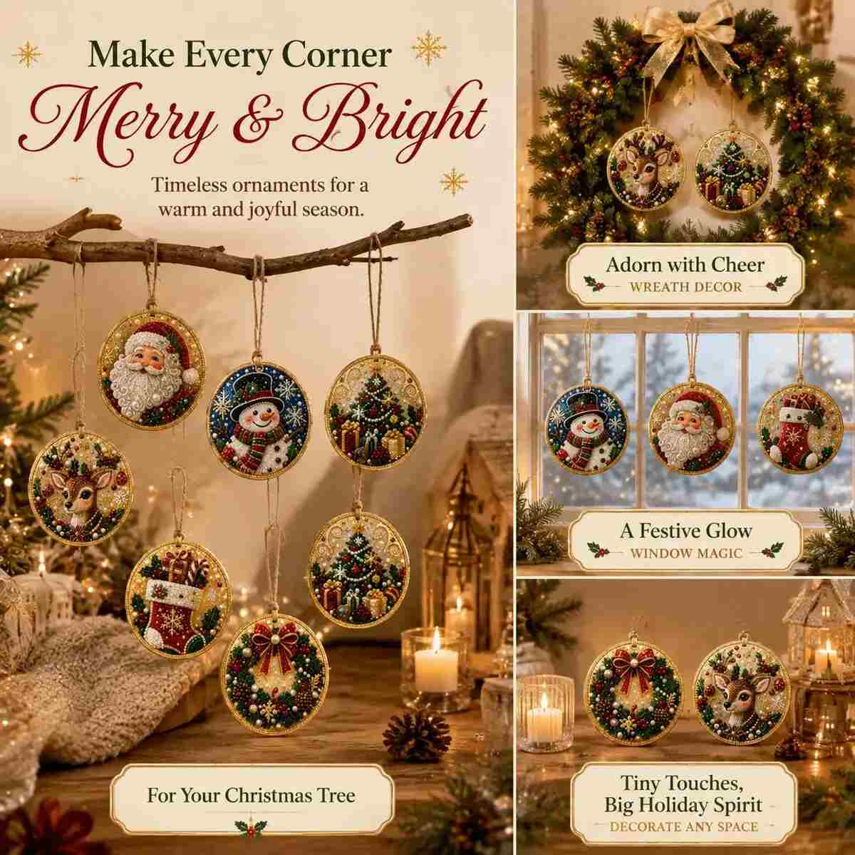 [BUY 1 GET 1 FREE] Christmas Diamond Painting Ornaments 6-Pack