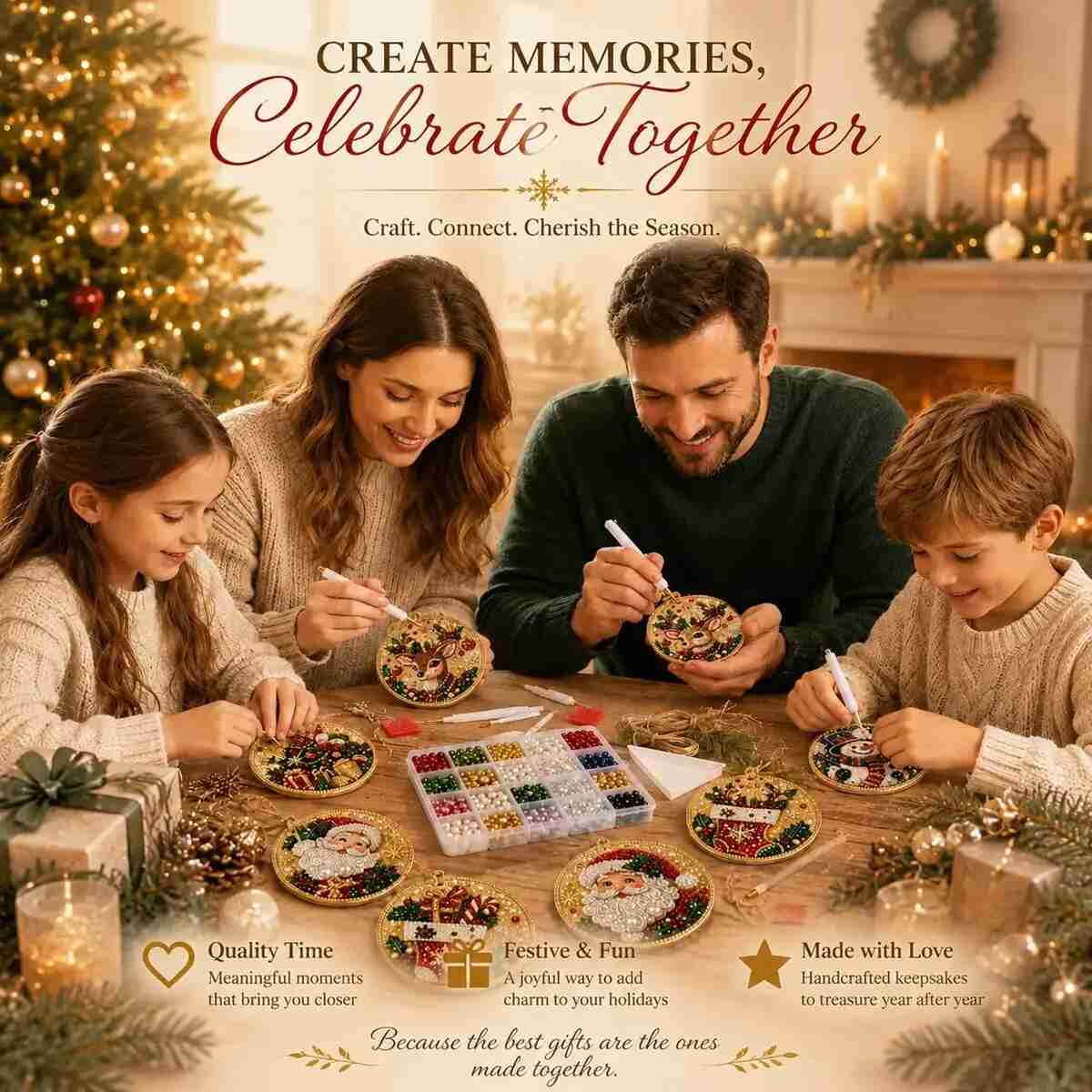 [BUY 1 GET 1 FREE] Christmas Diamond Painting Ornaments 6-Pack