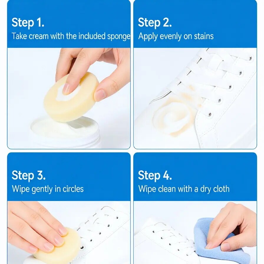 [BUY 1 GET 1 FREE] No-Wash White Shoe Cleaner Cream
