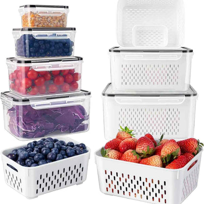 Food Storage Containers with Colanders 3-Pack