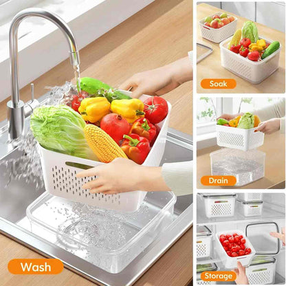 Food Storage Containers with Colanders 3-Pack