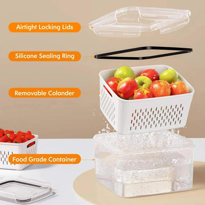 Food Storage Containers with Colanders 3-Pack