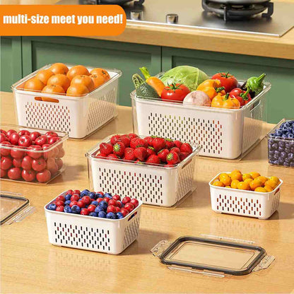Food Storage Containers with Colanders 3-Pack