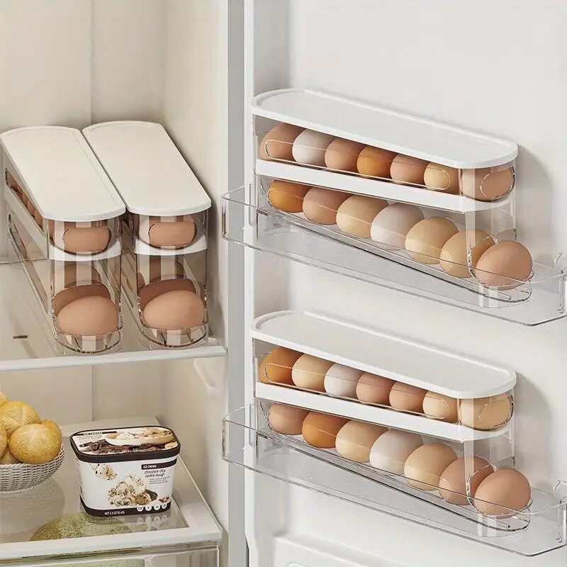 [BUY 1 GET 1 FREE] Clear Rolling Egg Storage Box