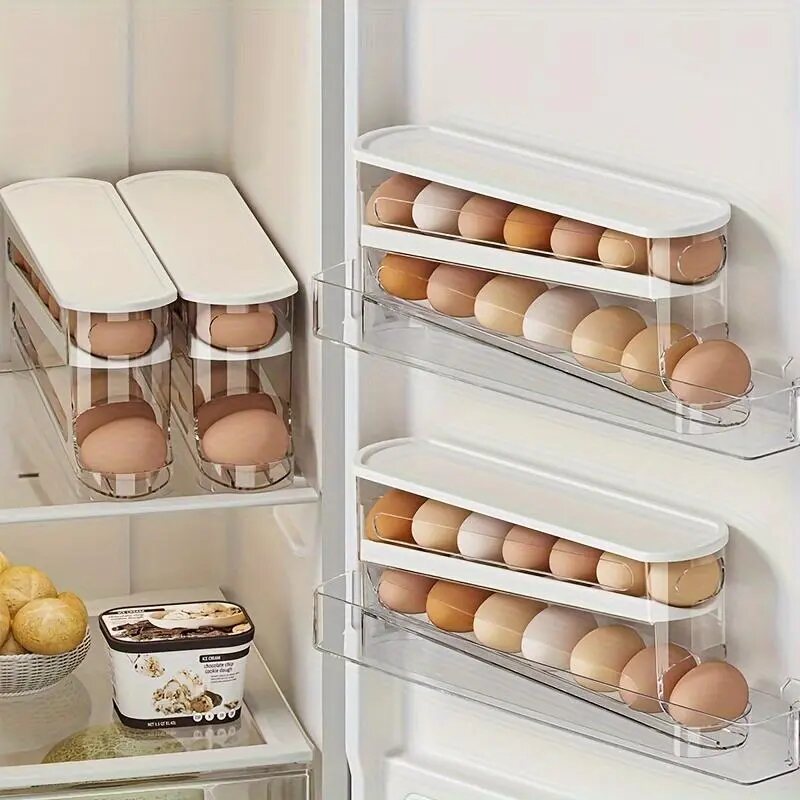 [BUY 1 GET 1 FREE] Clear Rolling Egg Storage Box