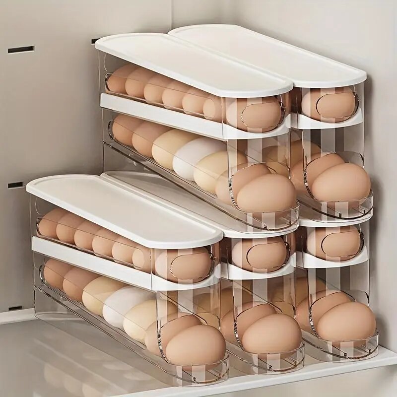 [BUY 1 GET 1 FREE] Clear Rolling Egg Storage Box