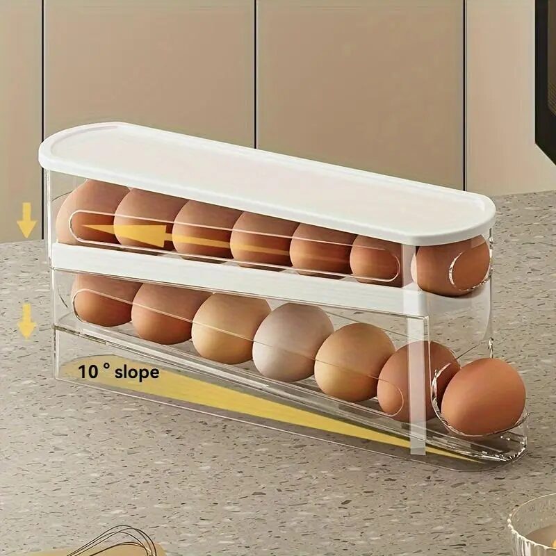 [BUY 1 GET 1 FREE] Clear Rolling Egg Storage Box