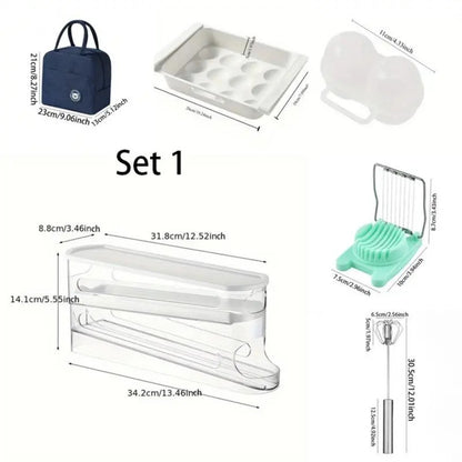 [BUY 1 GET 1 FREE] Clear Rolling Egg Storage Box