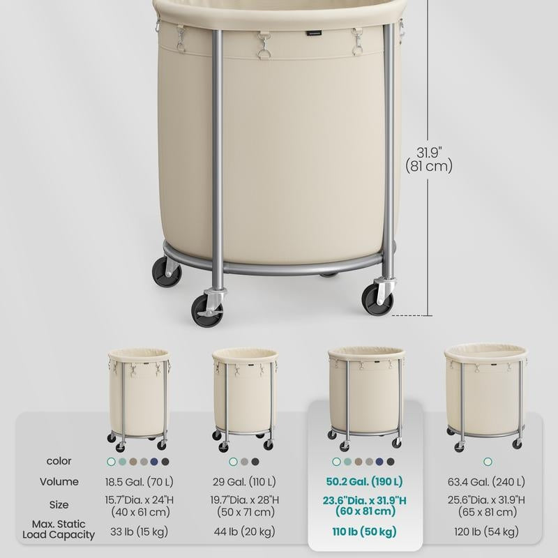 45-Gallon Rolling Laundry Hamper