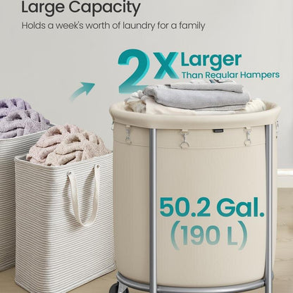 45-Gallon Rolling Laundry Hamper