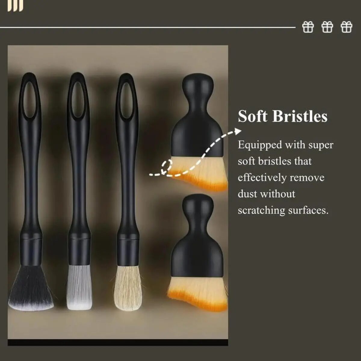[BUY 1 GET 1 FREE] Car Interior Soft Cleaning Brushes 4-Pack