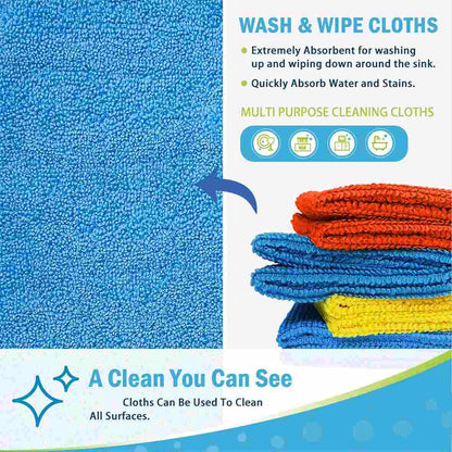 [BUY 1 GET 1 FREE] Quick-Dry Microfiber Cleaning Cloths 25-Pack