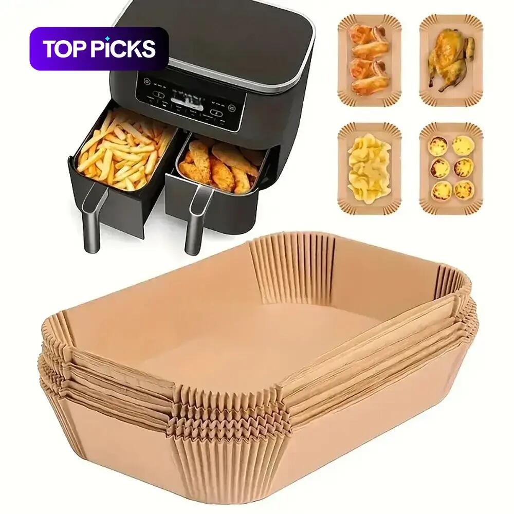 [BUY 1 GET 1 FREE] Rectangular Air Fryer Paper Liners 100-Pack