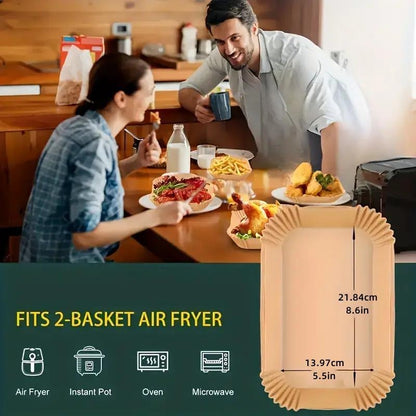 [BUY 1 GET 1 FREE] Rectangular Air Fryer Paper Liners 100-Pack