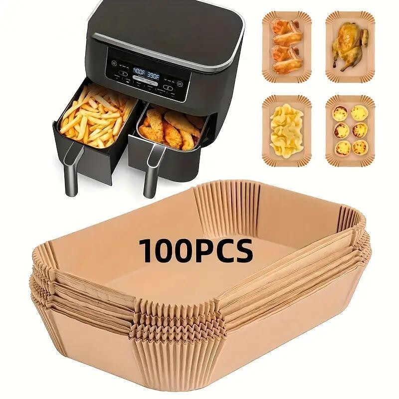 [BUY 1 GET 1 FREE] Rectangular Air Fryer Paper Liners 100-Pack