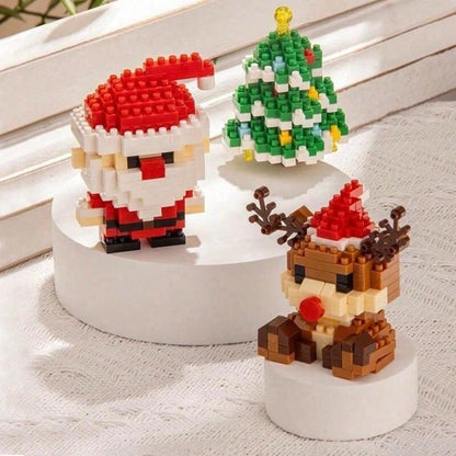 Santa Micro Building Blocks Ornament