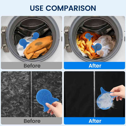 [BUY 1 GET 1 FREE] Fish-Shaped Pet Hair Catcher Laundry Balls 5-Pack