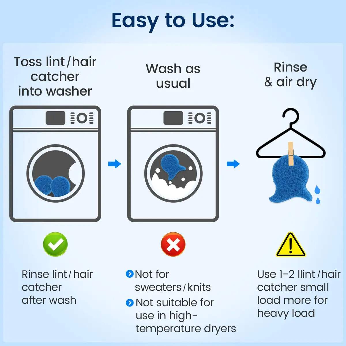 [BUY 1 GET 1 FREE] Fish-Shaped Pet Hair Catcher Laundry Balls 5-Pack