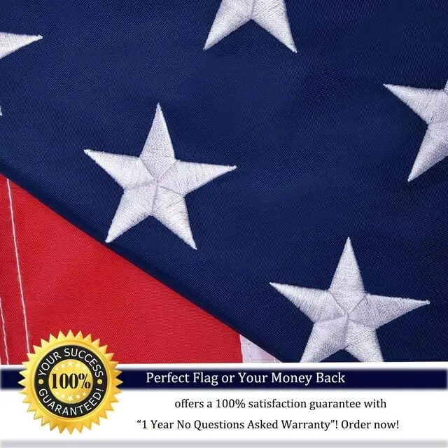 Heavy-Duty Embroidered American Flag