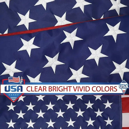 Heavy-Duty Embroidered American Flag