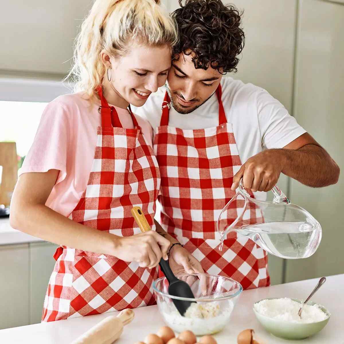 Wooden Handle Silicone Spatula Spoon Set