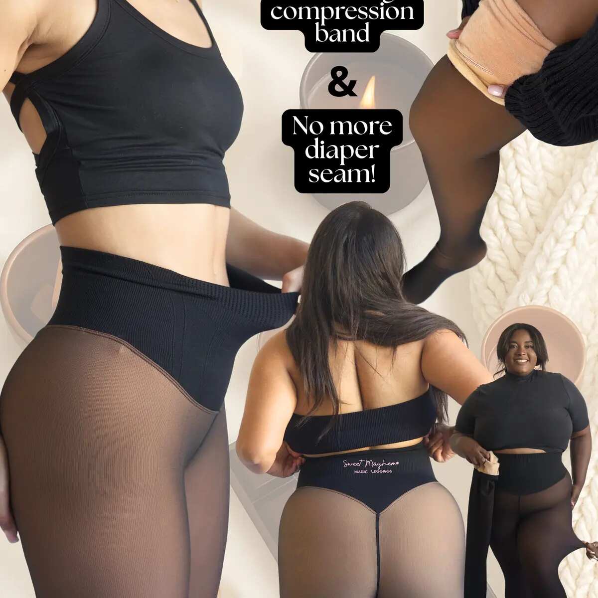 [BUY 1 GET 1 FREE] High-Waist Shaping Fleece Lined Tights