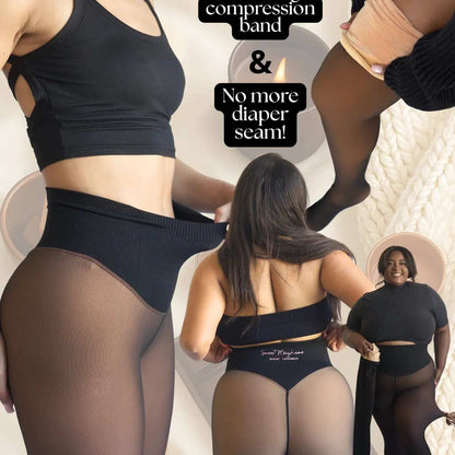[BUY 1 GET 1 FREE] High-Waist Shaping Fleece Lined Tights