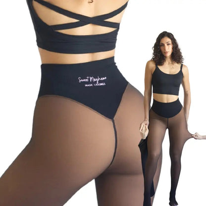 [BUY 1 GET 1 FREE] High-Waist Shaping Fleece Lined Tights