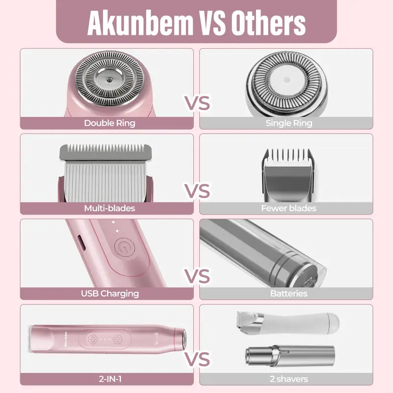 2-in-1 Flawless Shaver & Painless Bikini Trimmer